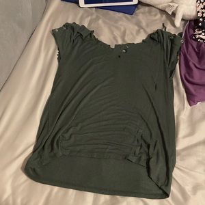 Edgy green roughed up shirt